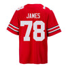 Ohio State Buckeyes Nike #78 Jakob James Student Athlete Scarlet Football Jersey - Back View