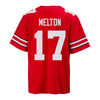 Ohio State Buckeyes Nike #17 Mitchell Melton Student Athlete Scarlet Football Jersey - Back View