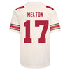 Ohio State Buckeyes Nike #17 Mitchell Melton Student Athlete White Football Jersey - Back View