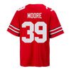 Ohio State Buckeyes Nike #39 Andrew Moore Student Athlete Scarlet Football Jersey - Back View