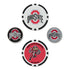 Ohio State Buckeyes White/Scarlet Golf Ball Marker Set - Front View