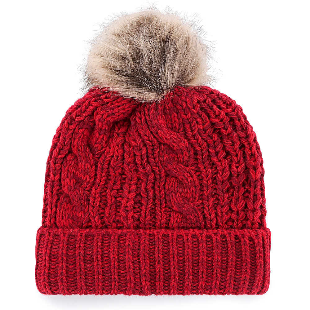 Ladies Ohio State Buckeyes Meeko Knit Hat in Scarlet - Back View