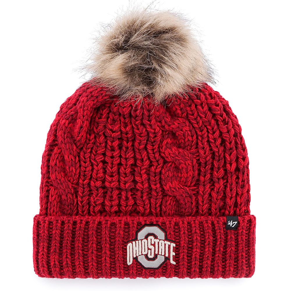 Ladies Ohio State Buckeyes Meeko Knit Hat in Scarlet - Front View