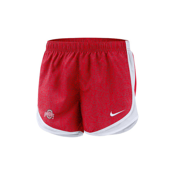 Ladies Ohio State Buckeyes Nike Tempo Short in Scarlet - Front View