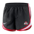 Ladies Ohio State Buckeyes Nike Tempo Shorts - In Black - Front View