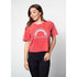 Ladies Ohio State Buckeyes Rainbow Bubble Short Sleeve in Cardinal - Front View