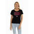 Ladies Ohio State Buckeyes Title IX Scoop Neck Black T-Shirt - Front View