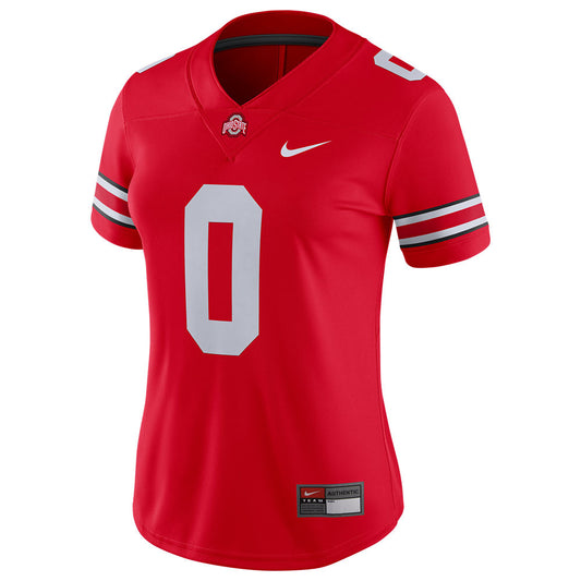 Ladies Ohio State Buckeyes Nike Football Game #0 Red Jersey - Front View