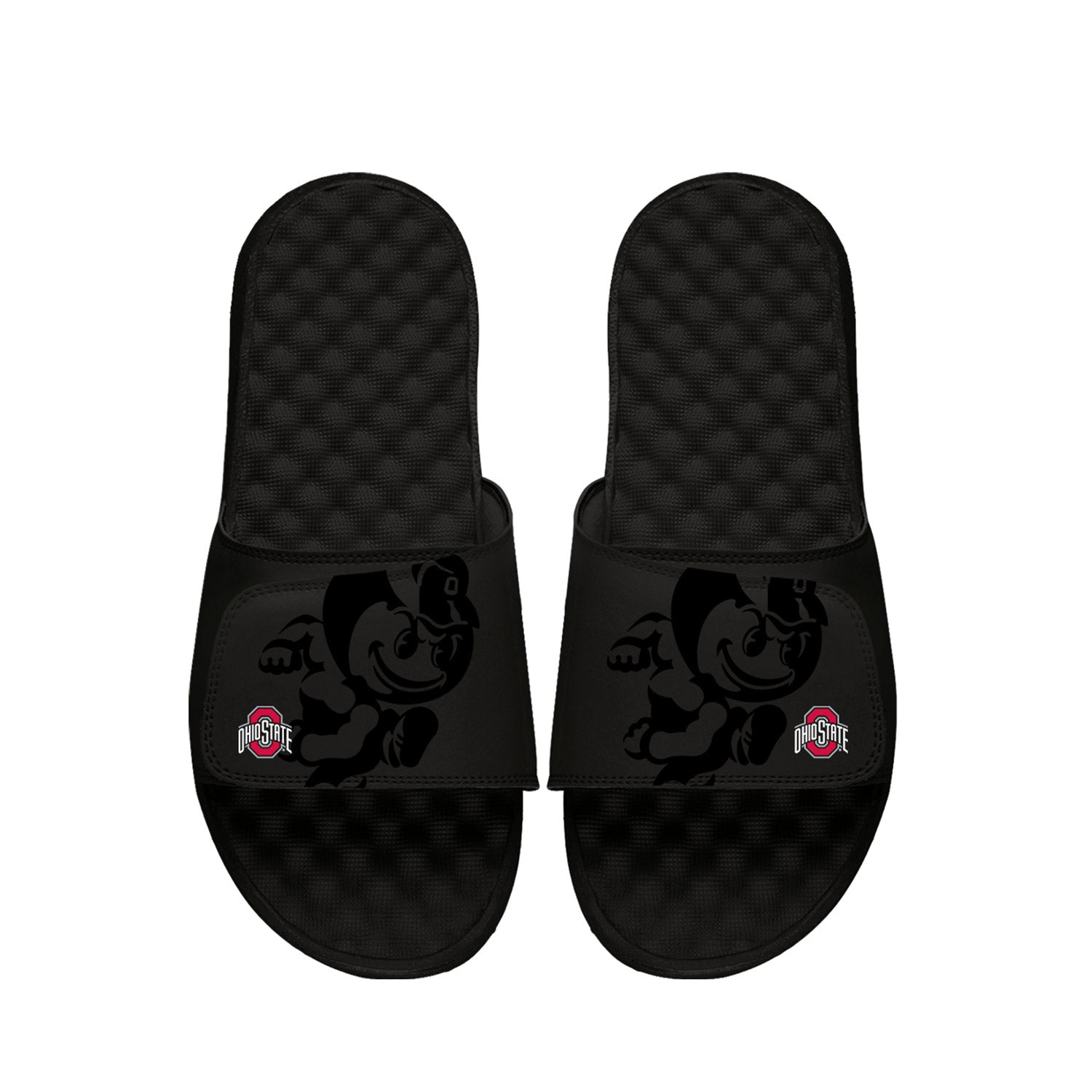 Ohio State Buckeyes Mantra Brutus Black Slides - In Black - Front View