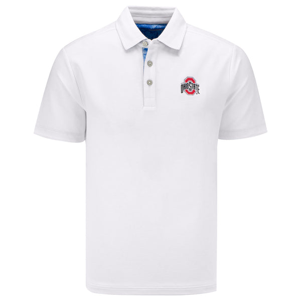 Ohio State Buckeyes 5 O'clock Polo in White - Front View