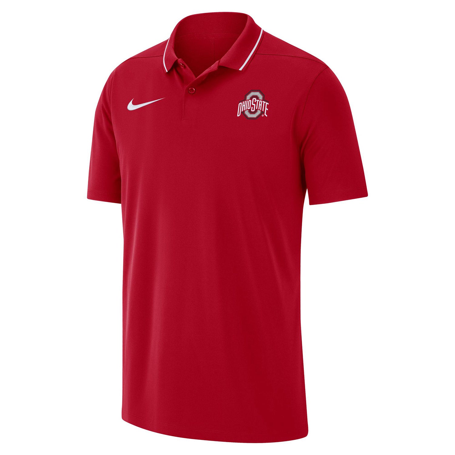 Ohio State Buckeyes Nike Dri-FIT Solid Scarlet Coach Polo - Front View