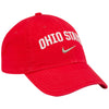 Ohio State Buckeyes Nike Wordmark Unstructured Adjustable Hat in Scarlet - Angled Right View