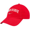 Ohio State Buckeyes Nike Wordmark Unstructured Adjustable Hat in Scarlet - Angled Left View