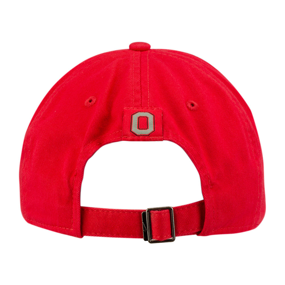 Ohio State Buckeyes Nike Wordmark Unstructured Adjustable Hat in Scarlet - Back View