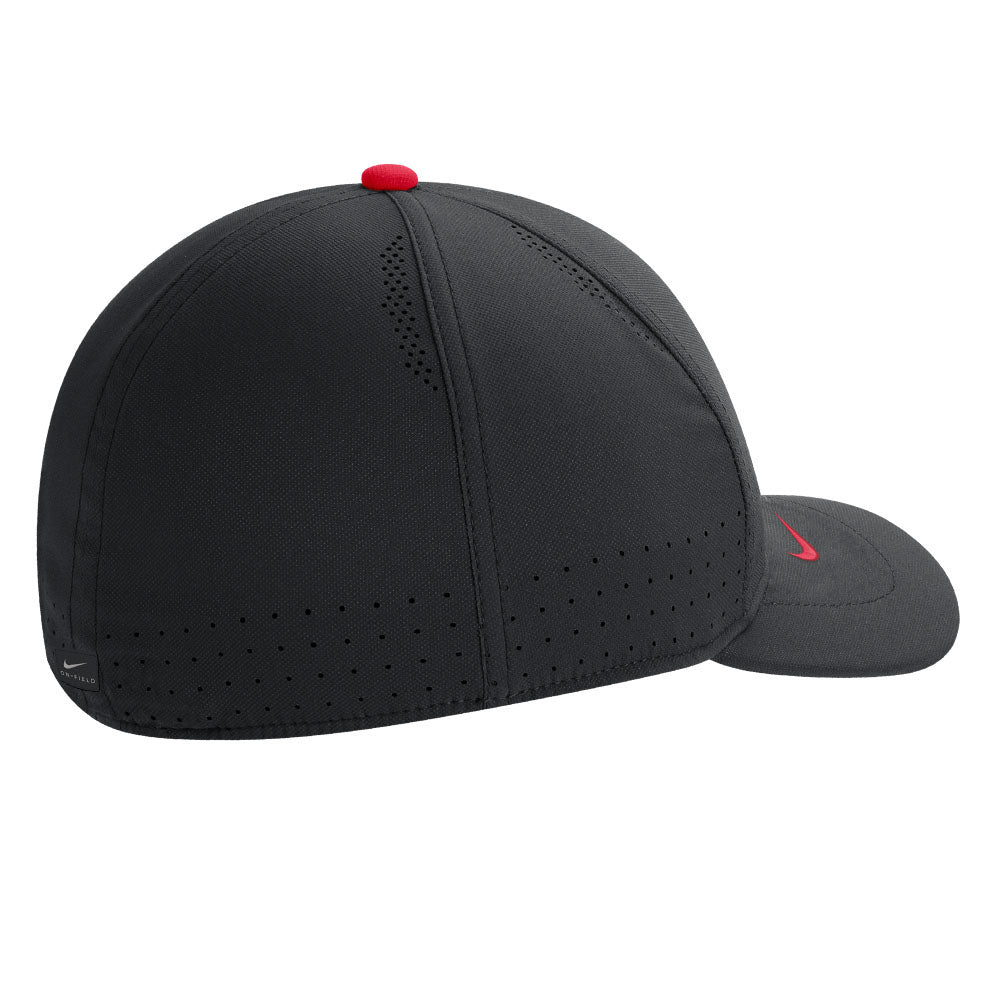 Ohio State Buckeyes Nike Sideline Aero C99 Flex Hat in Black - Left Side View