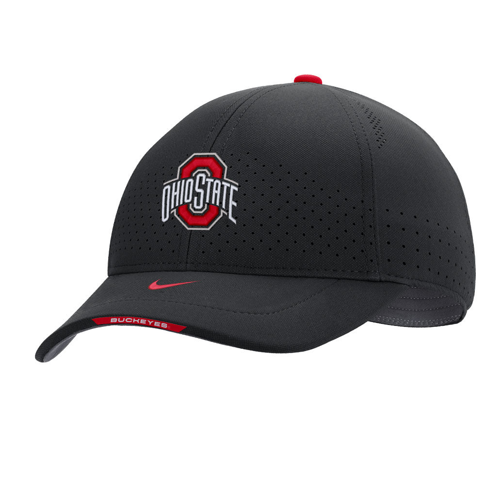 Ohio State Buckeyes Nike Sideline Aero C99 Flex Hat in Black - Left Side View