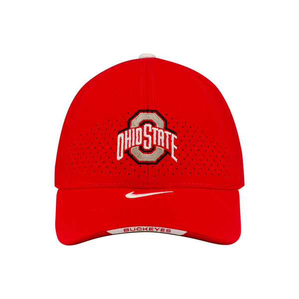 Ohio State Buckeyes Nike Sideline AeroBill Adjustable Hat in Scarlet - Front View
