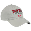 Ohio State Buckeyes Nike Campus Football Unstructured Adjustable Hat in Gray - Angled Right View