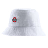 Ohio State Buckeyes Nike Primary Logo Core Bucket Hat in White - Front View