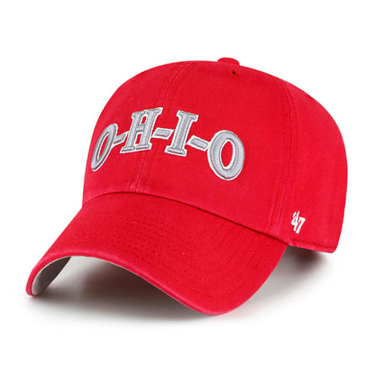 Ohio State Buckeyes O-H-I-O Clean Up Unstructured Adjustable Hat in Scarlet - Front View