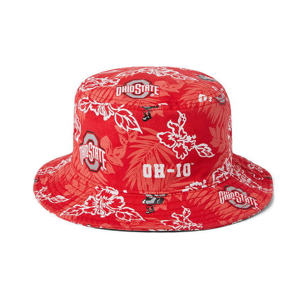 Ohio State Buckeyes Tropical Scarlet Bucket Hat - Front View