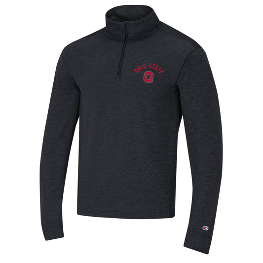 Ohio State Buckeyes Two-Tone 1/4 Zip Jacket in Black - Front View