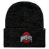 Ohio State Buckeyes Primary Brainfreeze Knit Hat in Black - Front View