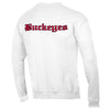 Ohio State Buckeyes Script Crew Sweatshirt in White - Back View
