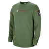 Ohio State Buckeyes Nike Military Dri-FIT Fleece Olive Crewneck Sweatshirt - Front View