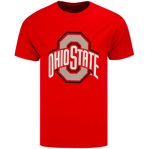 Ohio State Buckeyes Identity Primary T-Shirt in Scarlet - Front View