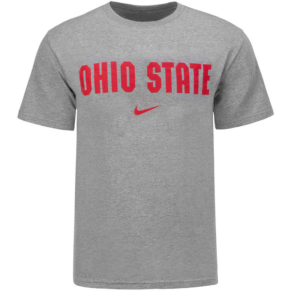 Ohio State Buckeyes Nike Essential Wordmark T-Shirt in Gray - Front View