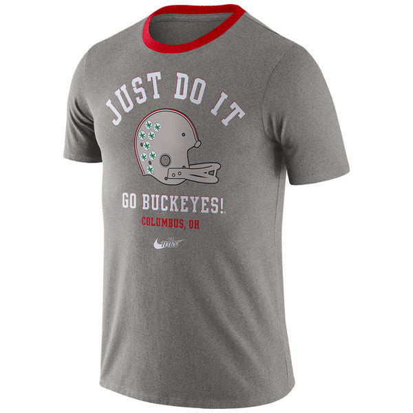 Ohio State Buckeyes Nike Vault Helmet T-Shirt in Gray - Front View