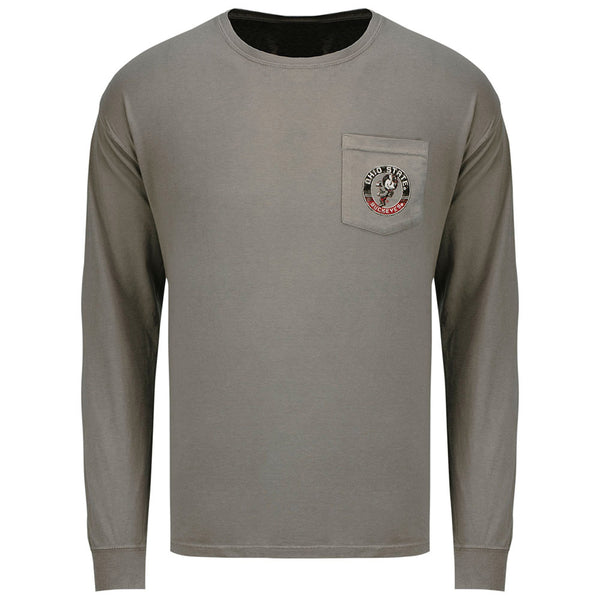 Ohio State Buckeyes Comfort Wash Long Sleeve T-Shirt in Gray - Front View