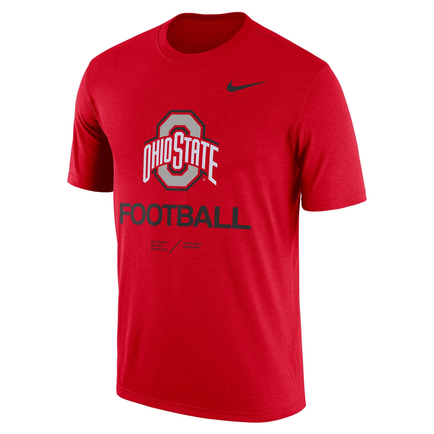 Ohio State Buckeyes Nike Dri-FIT Legend Practice Scarlet T-Shirt - Front View