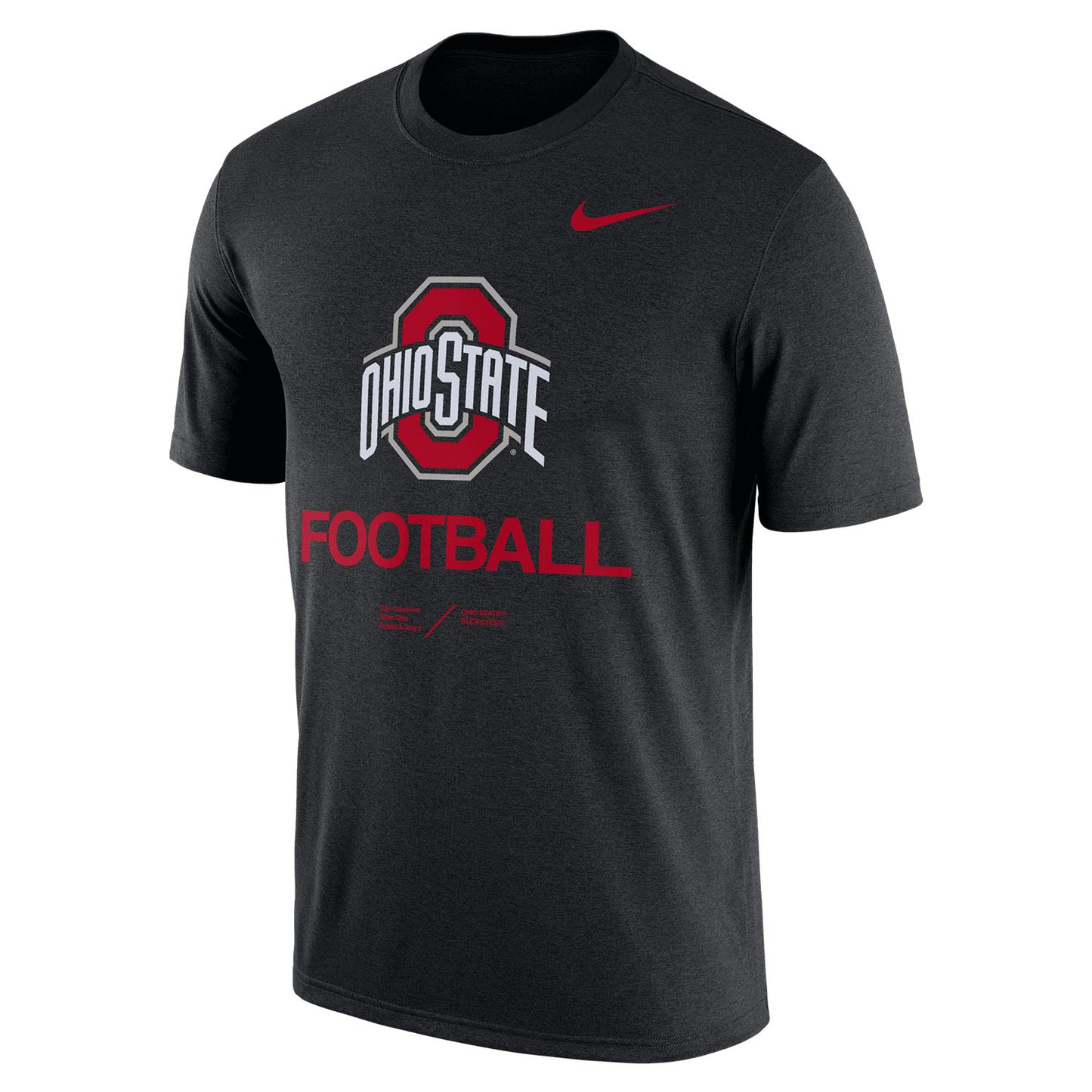 Ohio State Buckeyes Nike Practice Authentic Dri-Fit Black T-Shirt - Front View