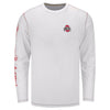 Ohio State Buckeyes Billboard Football Long Sleeve T-Shirt in White - Front View