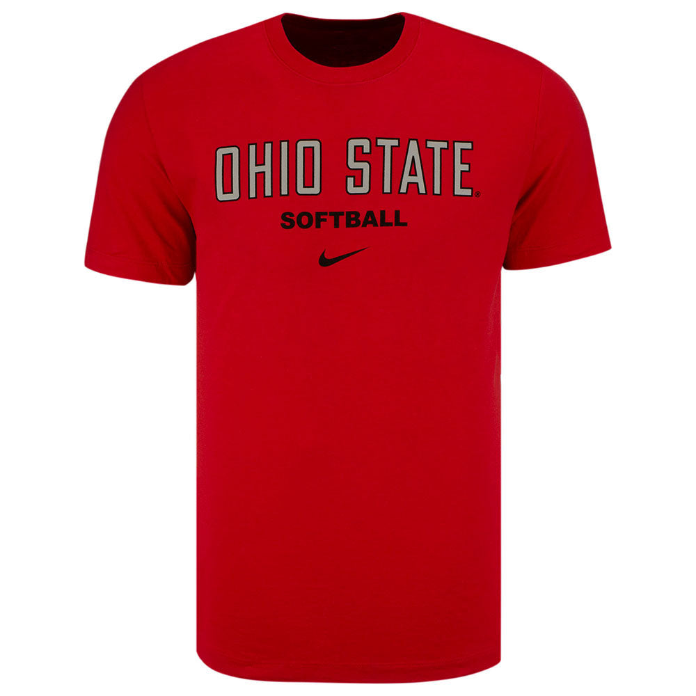 Ohio State Buckeyes Nike Softball T-Shirt in Red - Front View