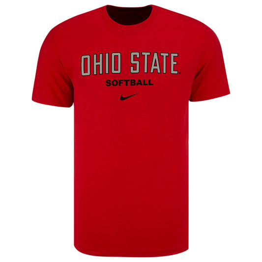 Ohio State Buckeyes Nike Softball T-Shirt in Red - Front View