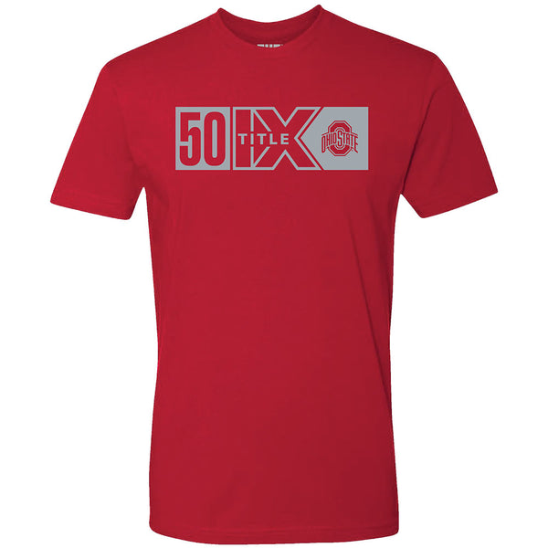 Ohio State Buckeyes Title IX Scarlet T-Shirt - Front View