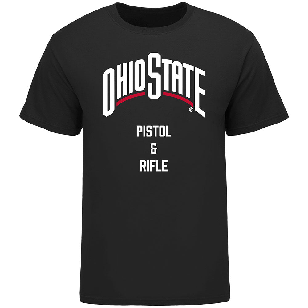 Ohio State Buckeyes Pistol & Rifle Black T-Shirt - Front View