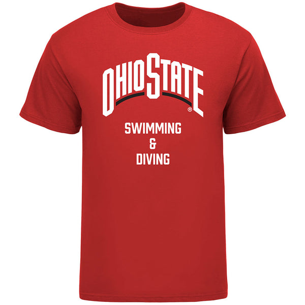 Ohio State Buckeyes Swimming & Diving Scarlet T-Shirt - Front View