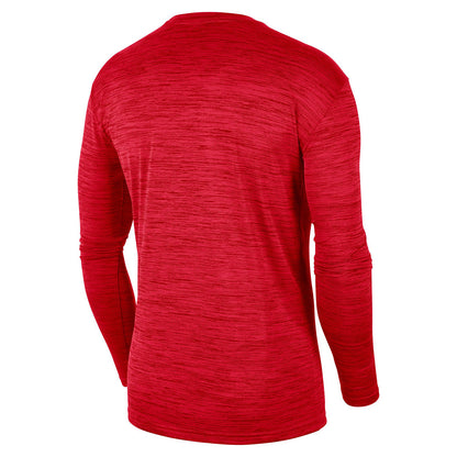 Ohio State Buckeyes Nike Team Issue Velocity Authentic Scarlet Long Sleeve T-Shirt - Back View