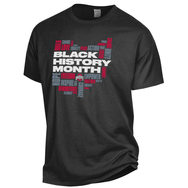 Ohio State Buckeyes Black History Month T-Shirt in Black - Front View