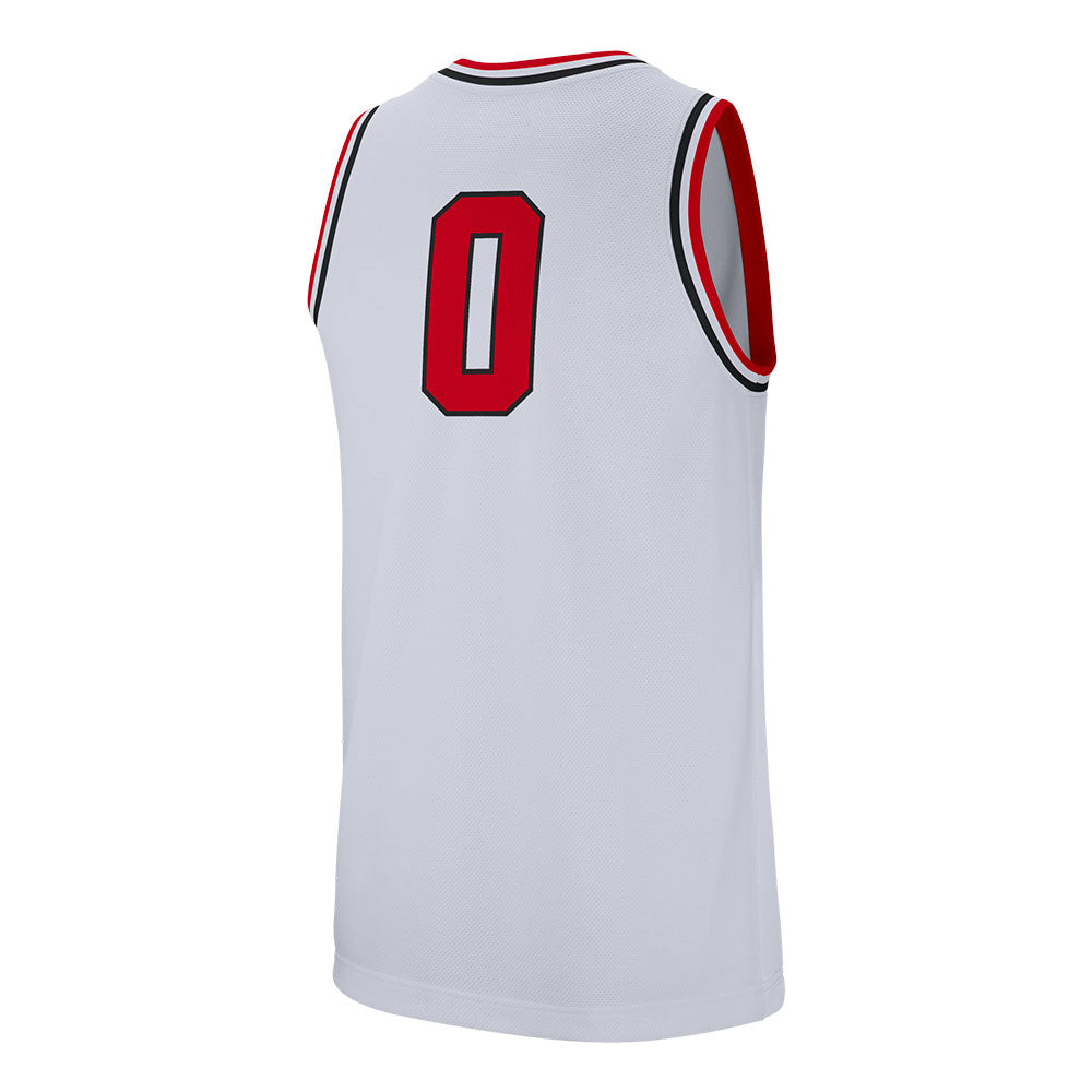 Ohio State Buckeyes Replica Retro Basketball Jersey in White - Back View