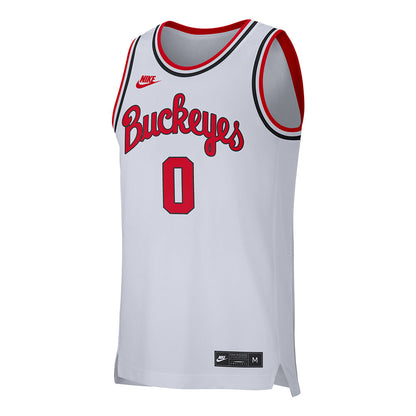 Ohio State Buckeyes Replica Retro Basketball Jersey in White - Front View