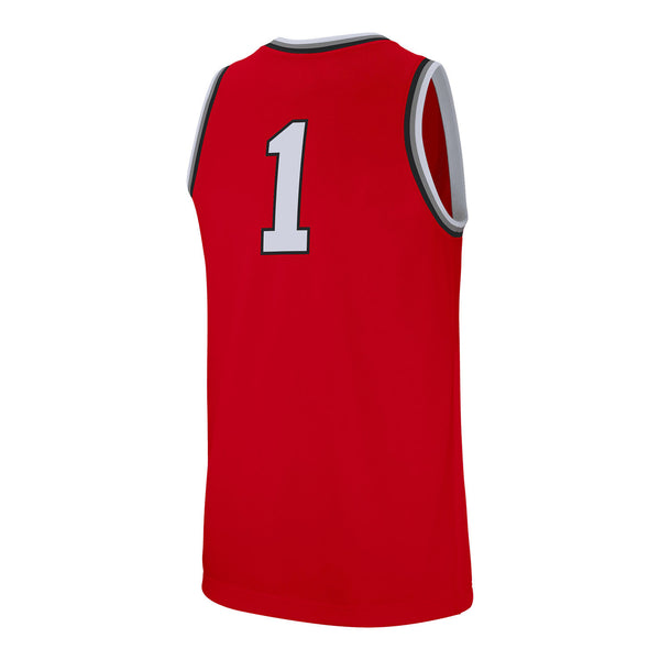 Ohio State Buckeyes Nike Replica Retro Basketball Jersey in Scarlet - Back View