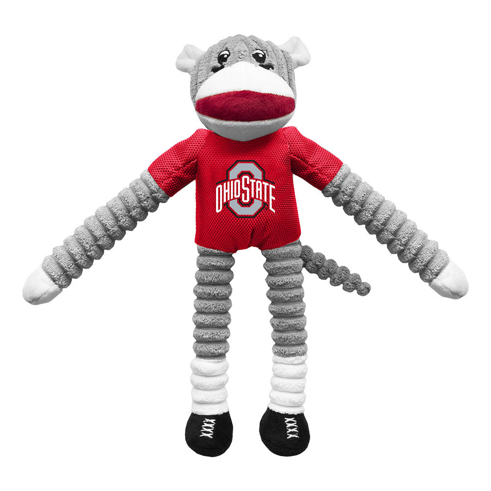 Ohio State Buckeyes Pet Sock Monkey - Front View