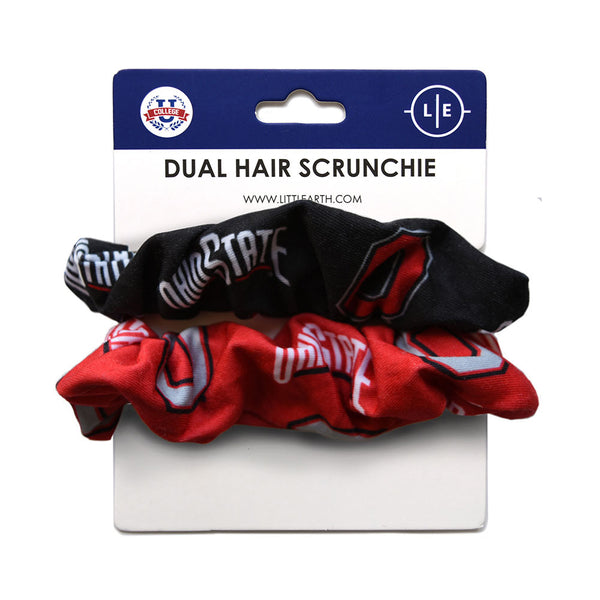 Ohio State Buckeyes Hair Scrunchie Set in Black and Scarlet - Front View