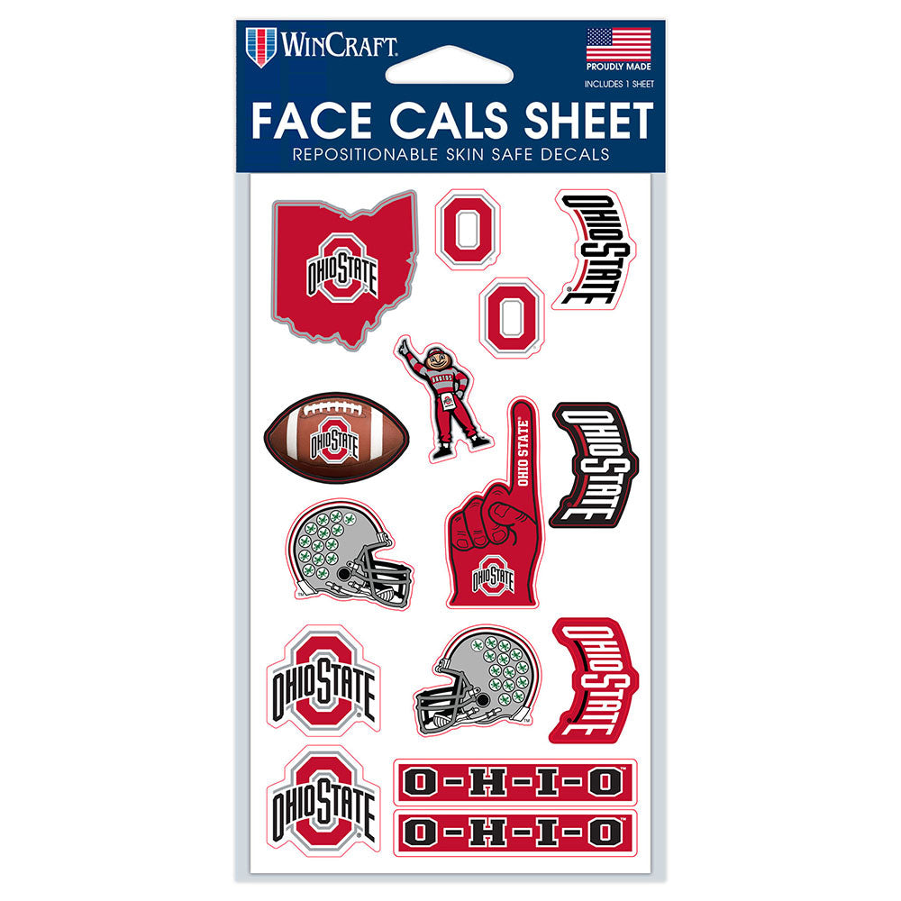 Ohio State Buckeyes 4" X 7" Face Cals - Front View