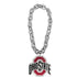 Ohio State Buckeyes Silver Fan Chain - Front View